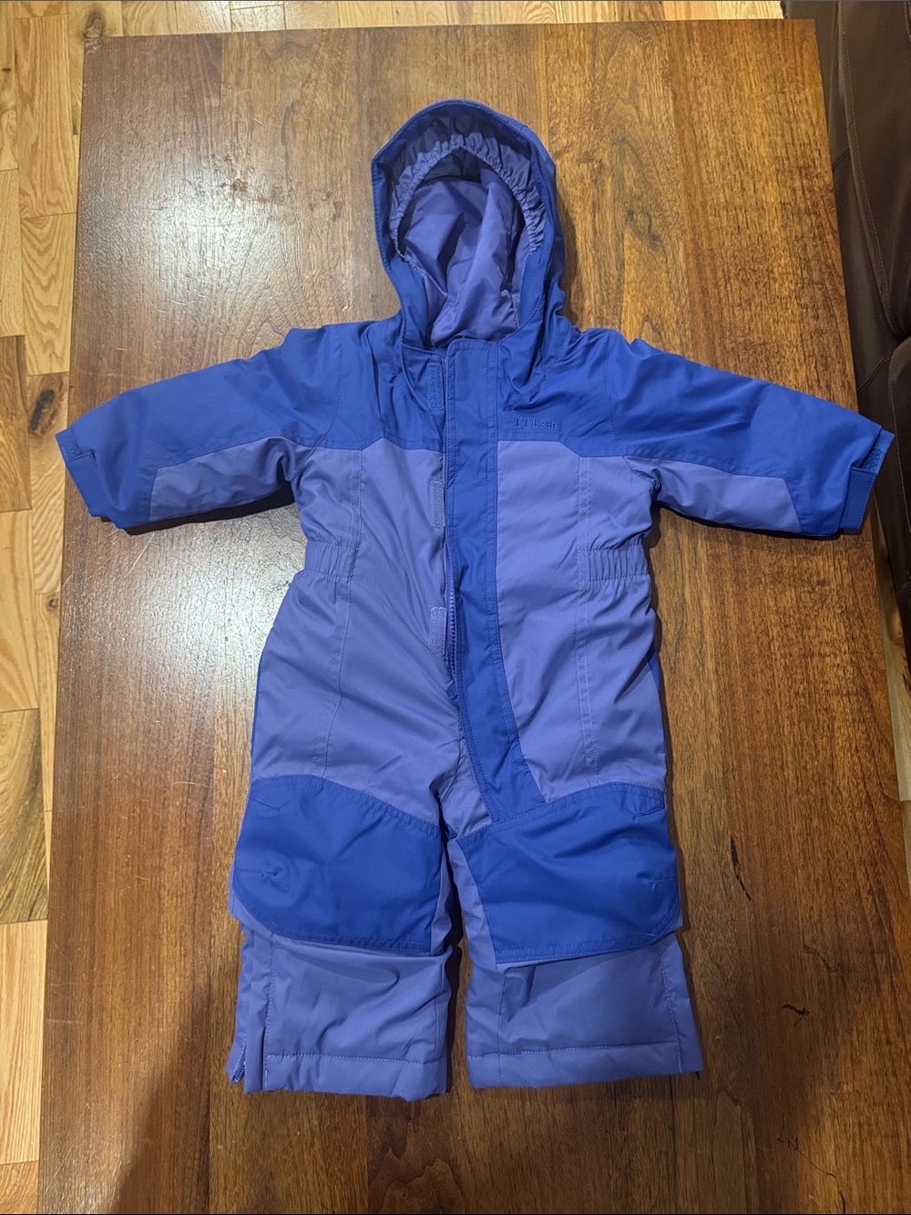 L.L. Bean Two-Tone Purple Kids Hooded Snow Suit
